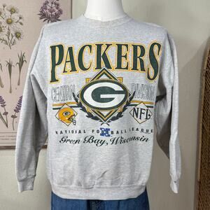 Vintage 90s Green Bay Packers NFL Central Division Crew Pullover Sweatshirt M